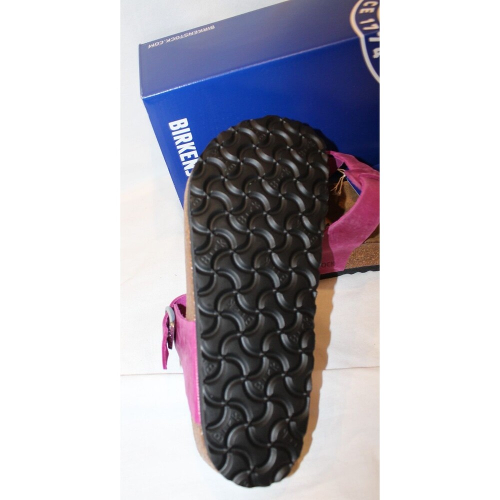 BIRKENSTOCK GIZEH BRAIDED LEATHER SANDALS REGULAR FIT EU 42 US 11 FUSCHIA NIB - Picture 7 of 7